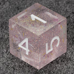 Fireworks Pink Glitter Transparent Resin DND Dice Set