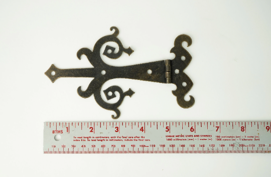 6" Medieval Bronze Finish Strap Hinges - Set of 2