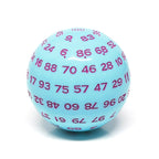 "Blue Jay" Single 100 Sided Polyhedral Dice (D100) | Blue (45mm) Purple