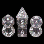Kindergarten Garland Glitter 7-Dice Set w/White Numbers Dnd Dice Set - 