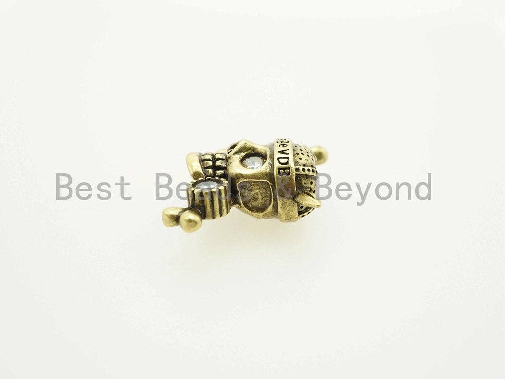 Antique Pirate Skull Paracord Beads, For Paracord Bracelet Survival Bracelet EDC Bracelet Lanyard Making, DIY Jewelry 20x26mm, 1pc, sku#Y91