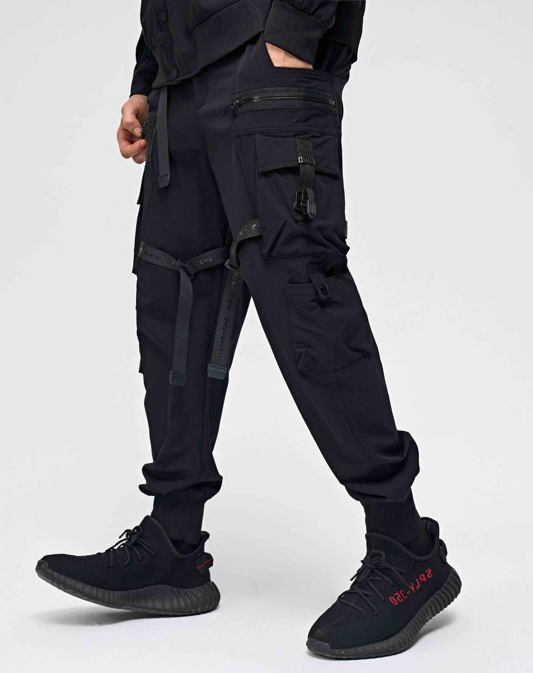 APP172 Black Techwear Pants - Black / S
