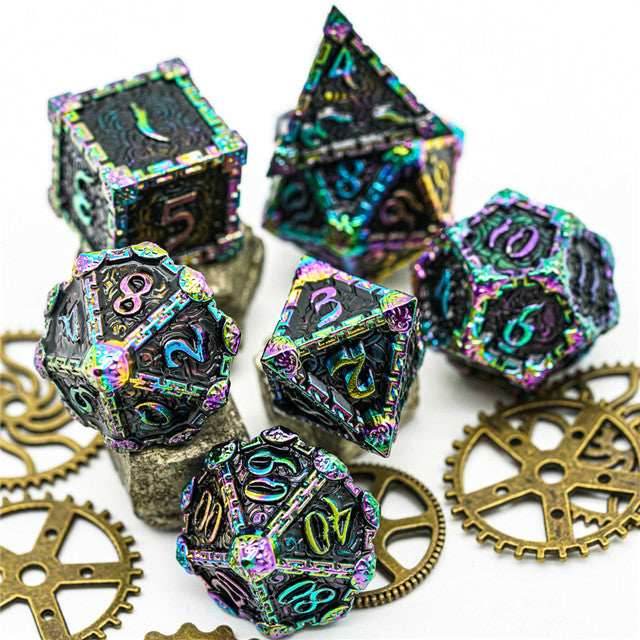 Black Rainbow Metal Dice（Dagger of Venom）7-Dice Udixi RPG - 