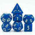 Dark Blue Homage 7-Dice Set w/Blue Numbers Minimalist - 