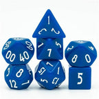 Dark Blue Homage 7-Dice Set w/Blue Numbers Minimalist - 