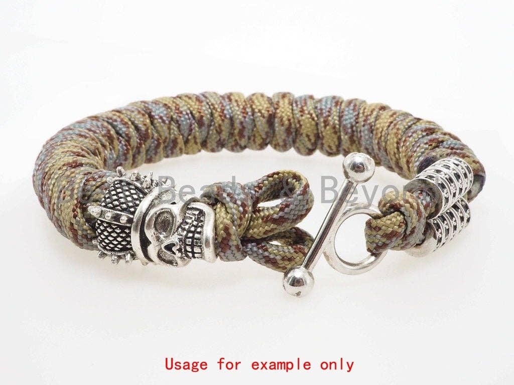 Antique King Skull Bead, For 550 Paracord Survival Bracelet, Men's Bracelet Beads, Paracord KeyChain Beads, 18x22x15mm, 1pc, sku#Y105