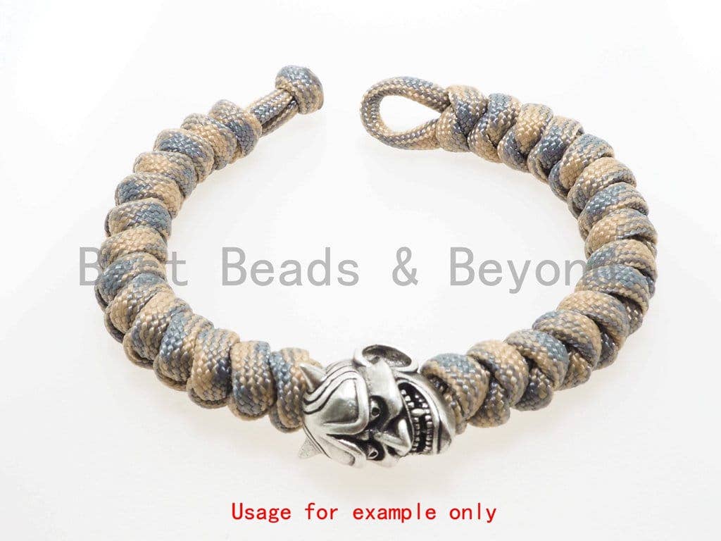 Antique Evil Goblin Head Bead, 550 Paracord Skull Charm, Survival Bracelet Beads, Lanyard Making Charm, Men's Bracelets DIY,16x19mm, sku#Y90