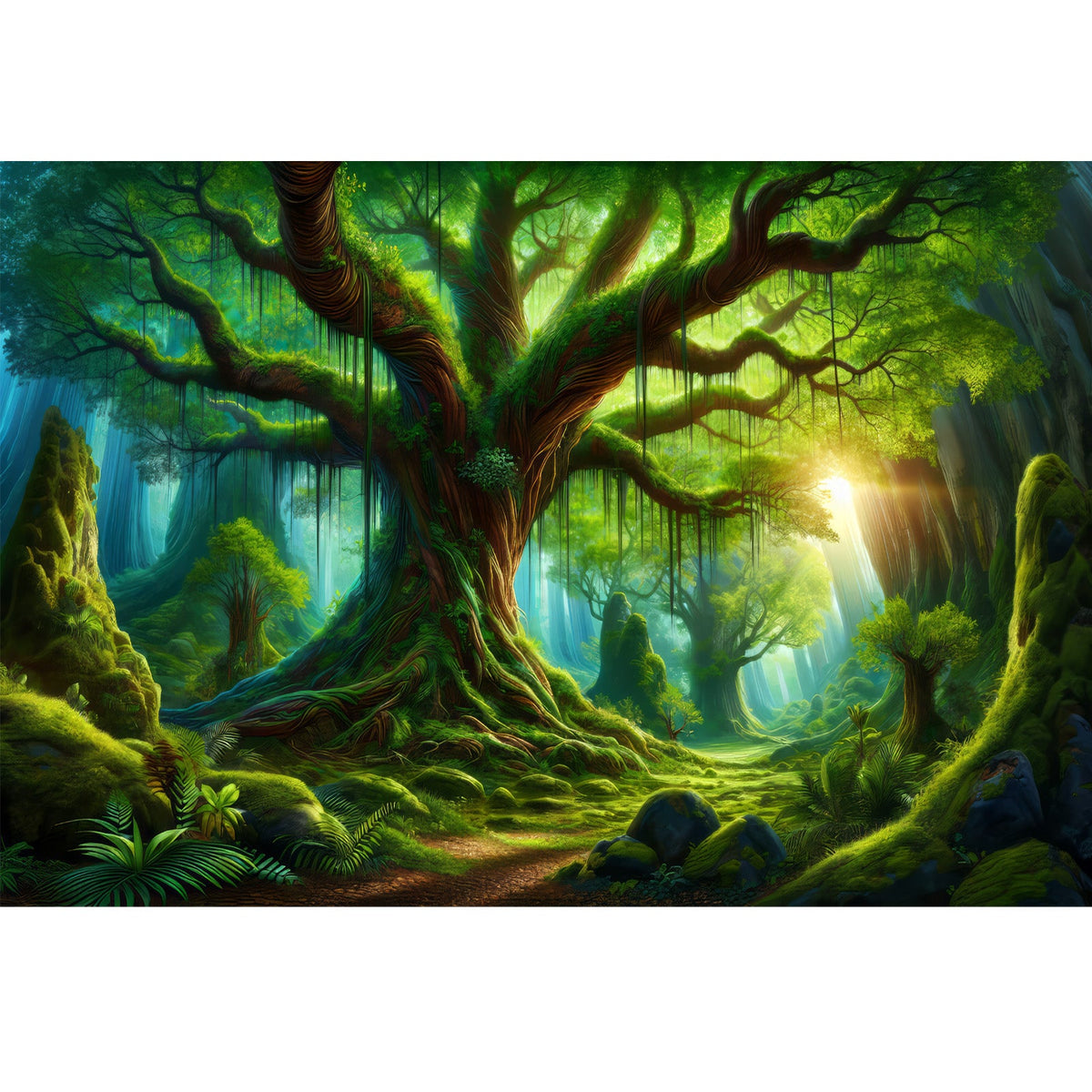 Ingooood Jigsaw Puzzle 1000 Pieces- Forest morning light - Entertainment Toys for Adult Special Graduation or Birthday Gift Home Decor