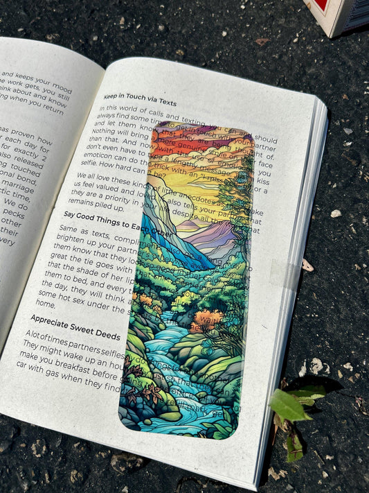 Sunset River Peace Bookmark – Tranquil River Landscape, Serene Sunset Art, Perfect Gift for Nature Lovers & Bookworms