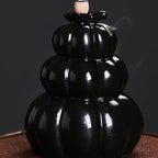 LED Lamp Pumpkin Halloween Waterfall Backflow Incense Burner - Brown