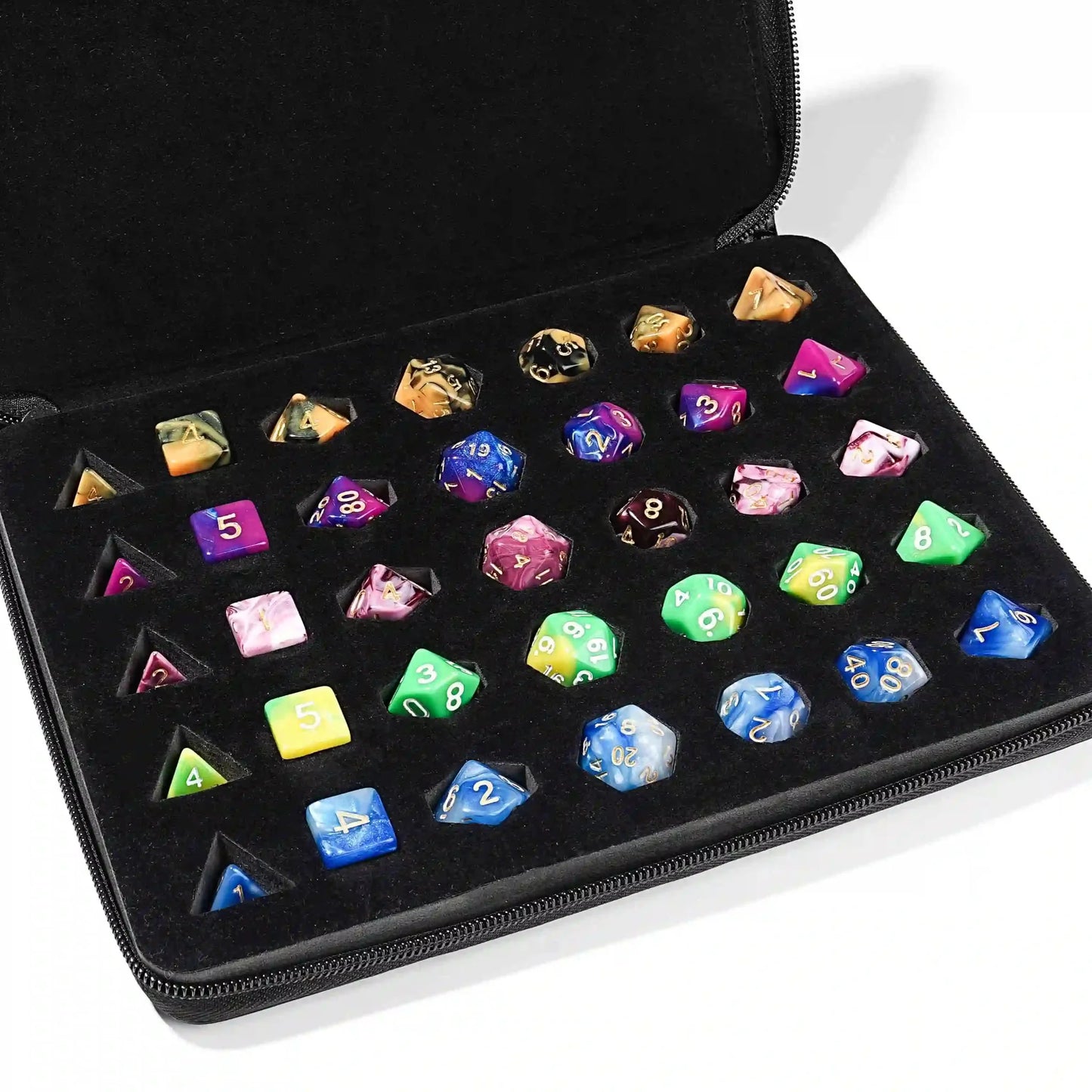 5-piece DND dice set bundled with dice bag - acrylic RPG game dice set
