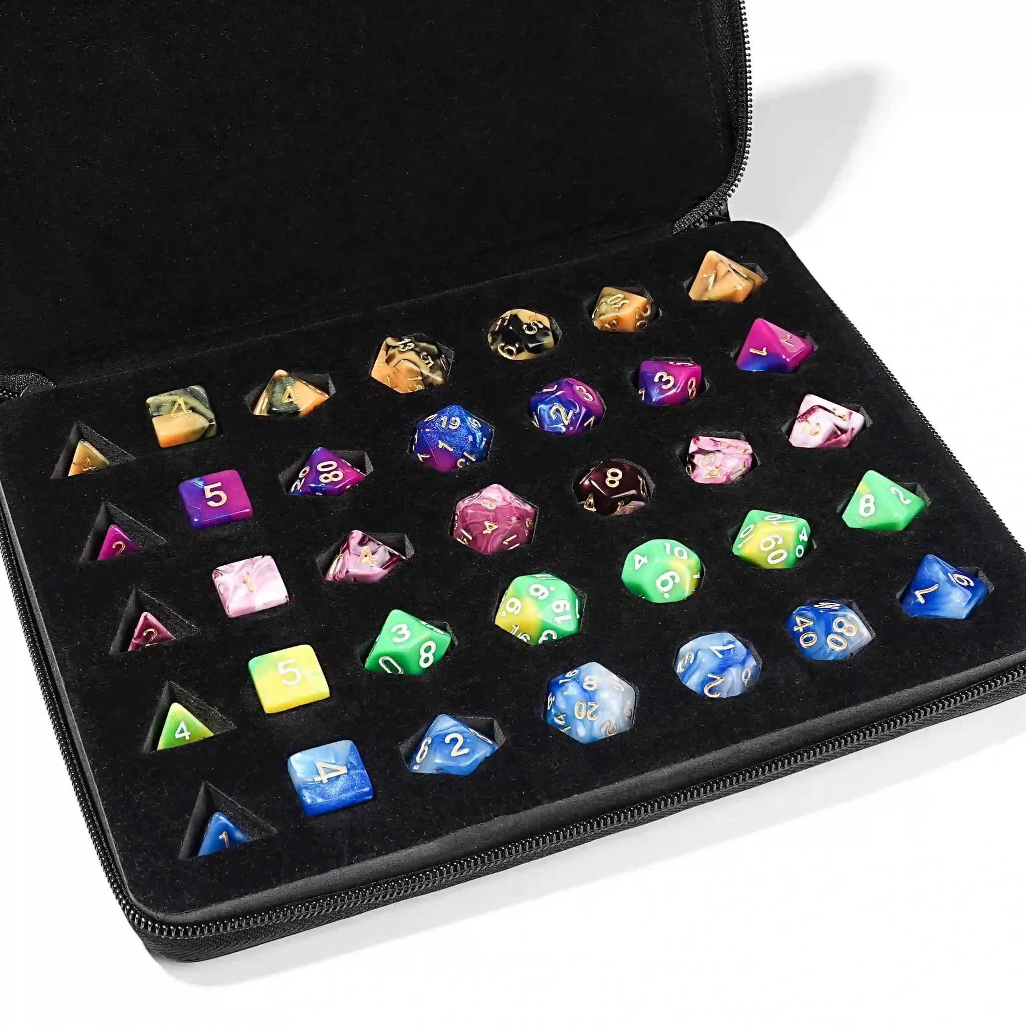 5-piece DND dice set bundled with dice bag - acrylic RPG game dice set