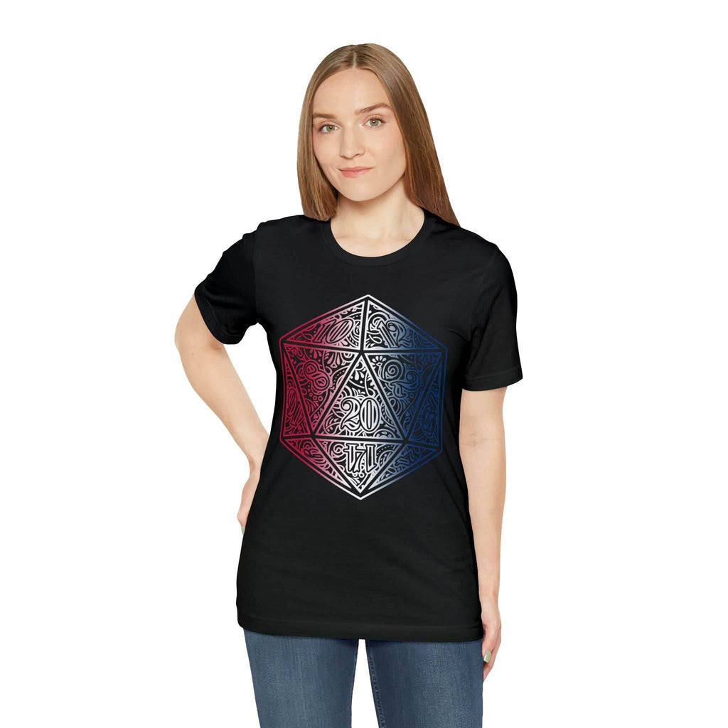 Red, White, and Blue Ombre Ornamental Dice Shirt - Army / S