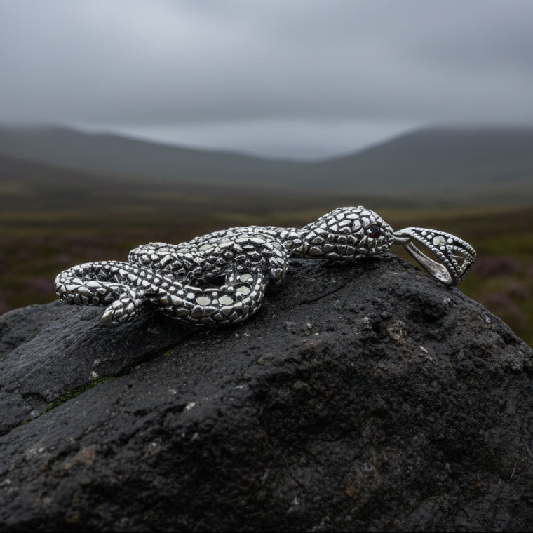 Calantha Moonstone Snake Necklace
