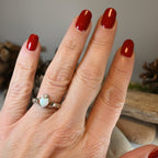 White Fire Opal Claddagh Ring