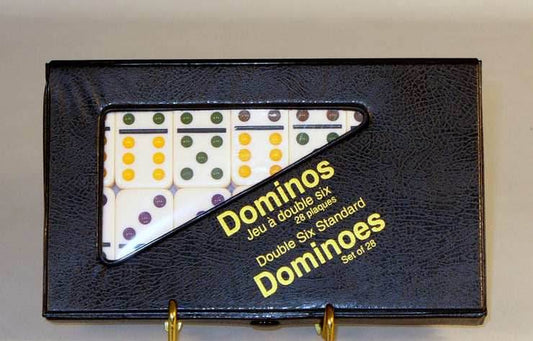 Dominoes - Double 6 Color Dot Ivory Dominoes - 