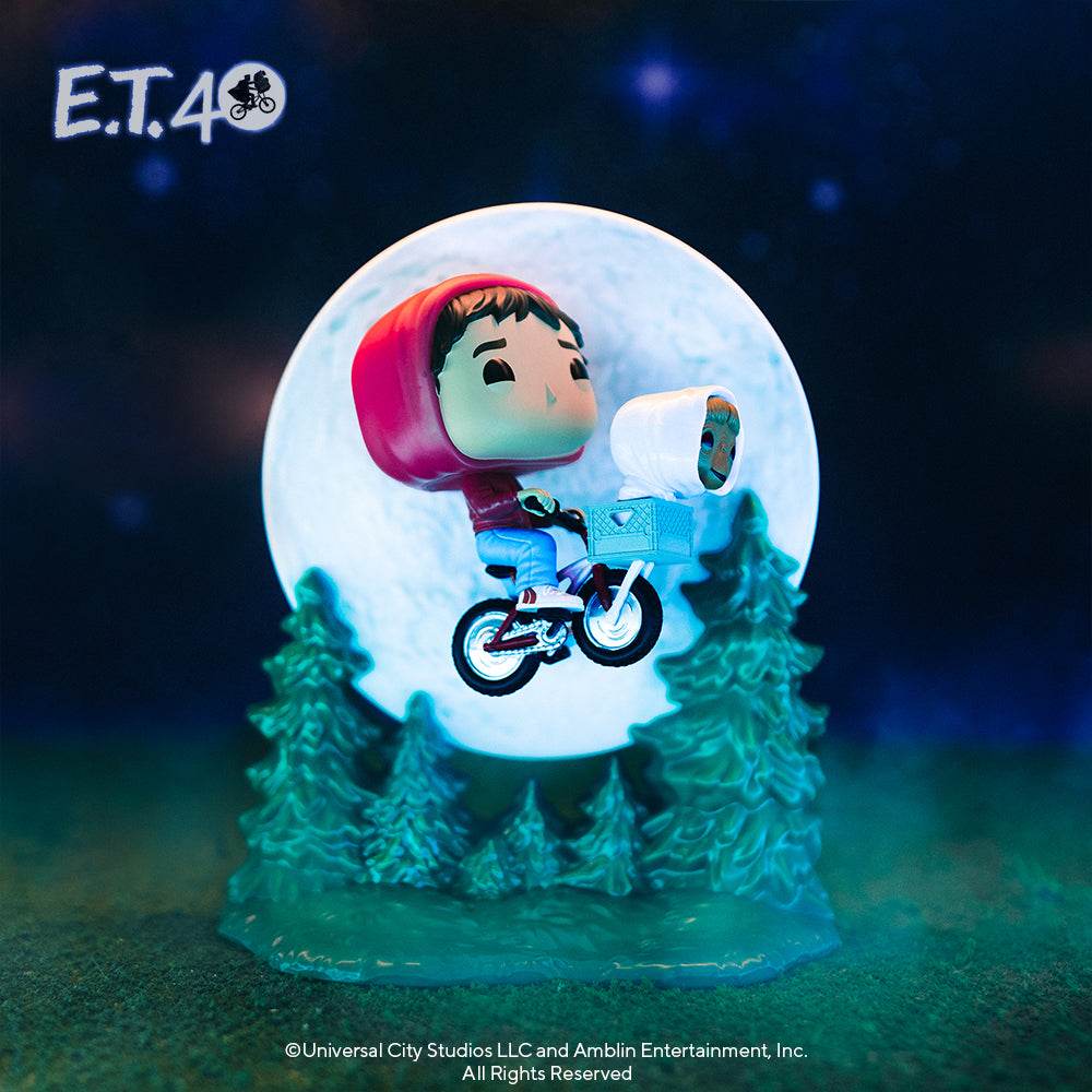 Funko Pop! Moment: E.T. The Extra-Terrestrial - Elliot and E.T. Flying Glow-in-the-Dark - 