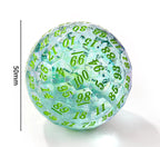 D100 Quicksand Resin Dice - 50mm Transparent 100-sided Dice Ball