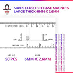 50pcs Flush-Fit Base Magnets