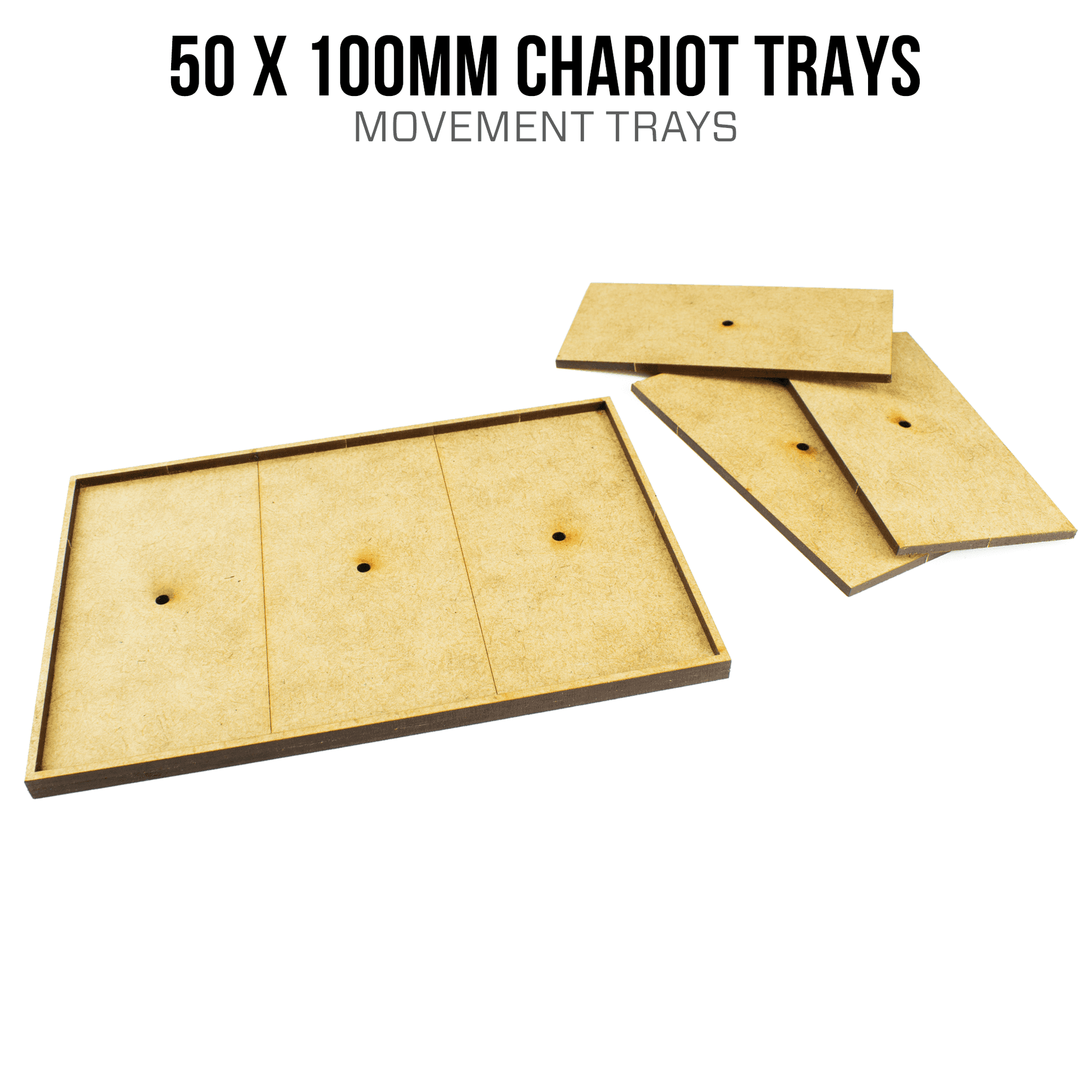 50mm x 100mm Chariot Trays - 1 / 3 / Blank