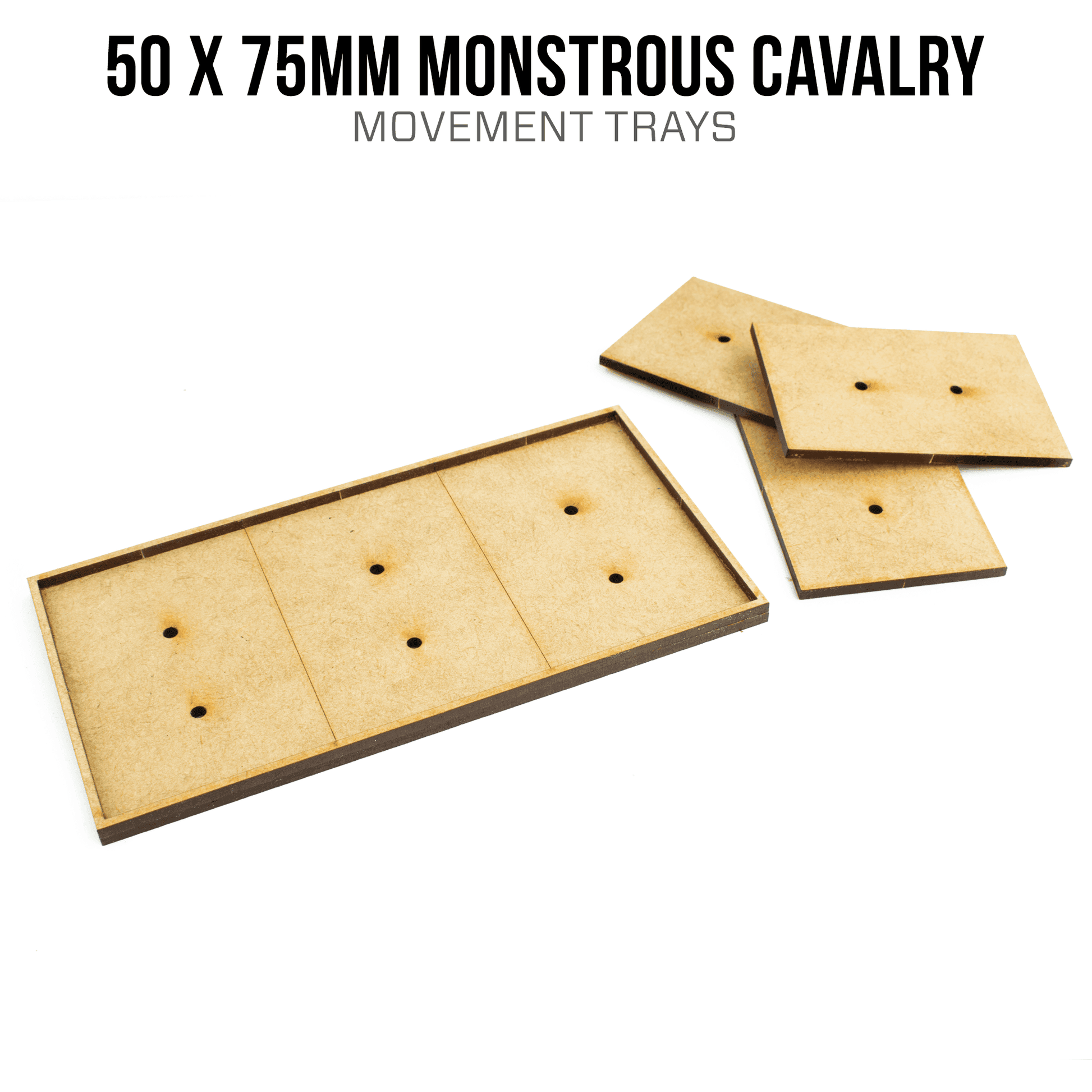 50mm x 75mm Monstrous Cavalry Trays - 1 / 1 / Blank