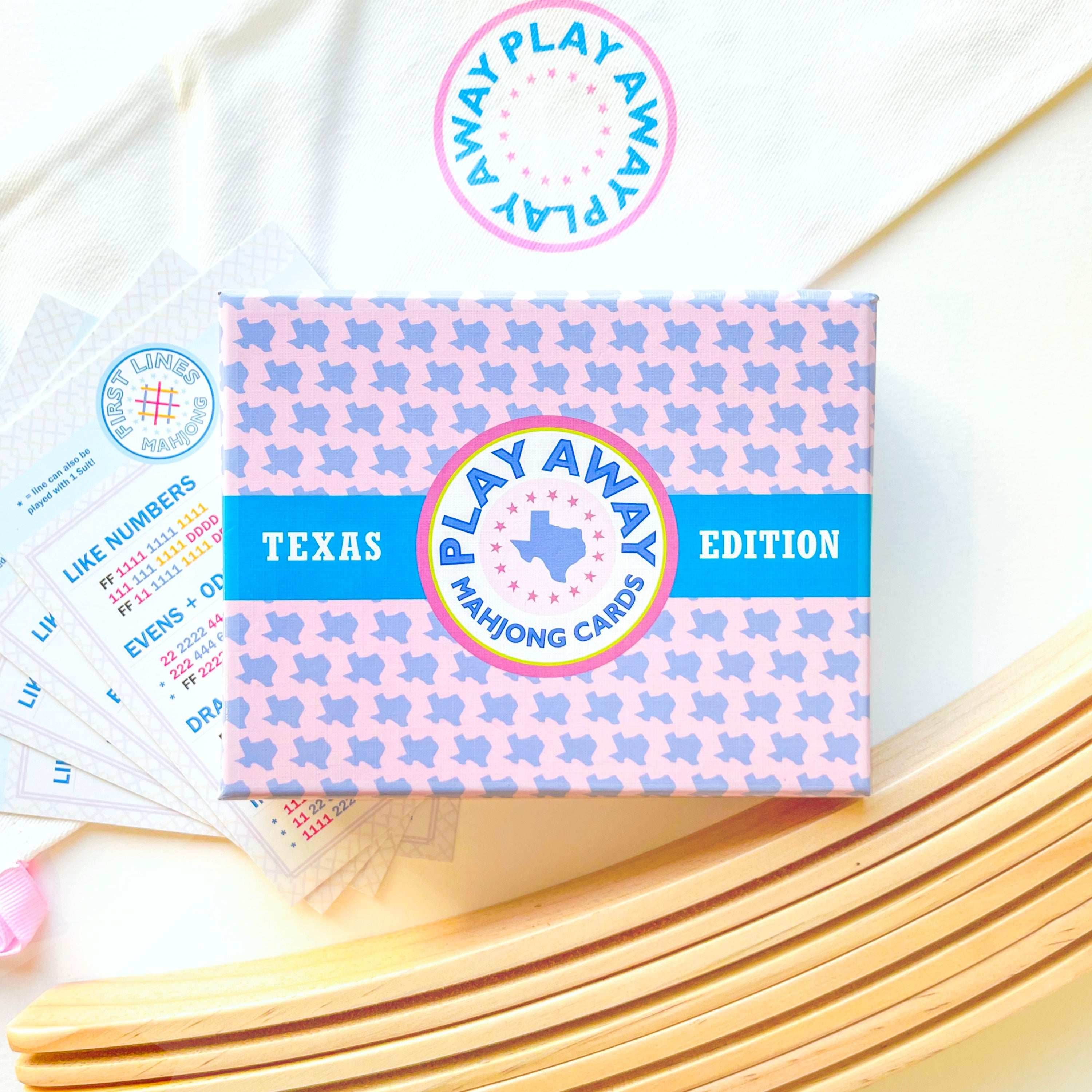 Play Away Mahjong Cards: Texas Edition - Deck + Racks + Rack Bag + First Lines