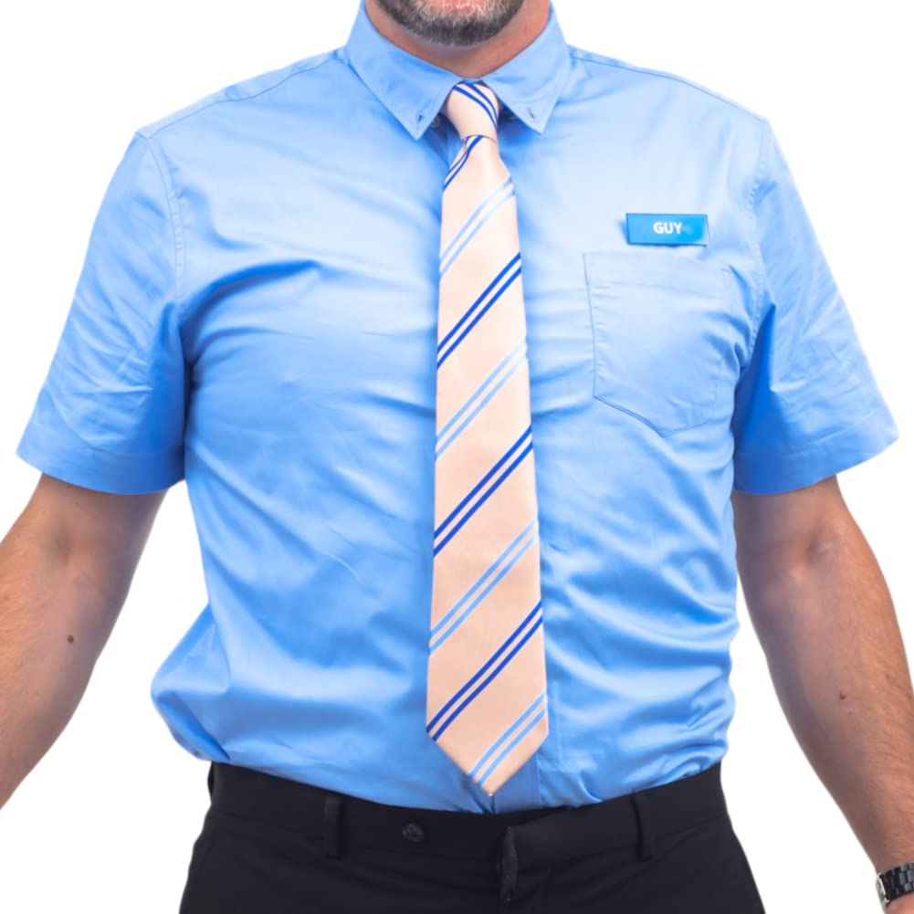 Free Guy Button Up Shirt Tie Name Tag
