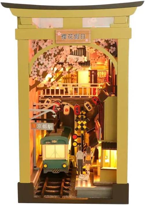 Book Nook Wizardi Miniature - Sakura-Inspired Roombox Kit - 