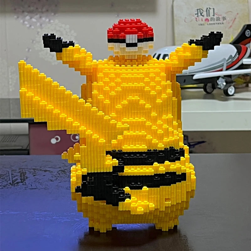 5210pcs Anime Pokemon Pikachu Diamond Micro Building Blocks Games Model  Mini Bricks Figure Difficult Decompression Toys Gift