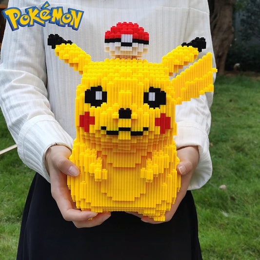 5210pcs Anime Pokemon Pikachu Diamond Micro Building Blocks Games Model  Mini Bricks Figure Difficult Decompression Toys Gift