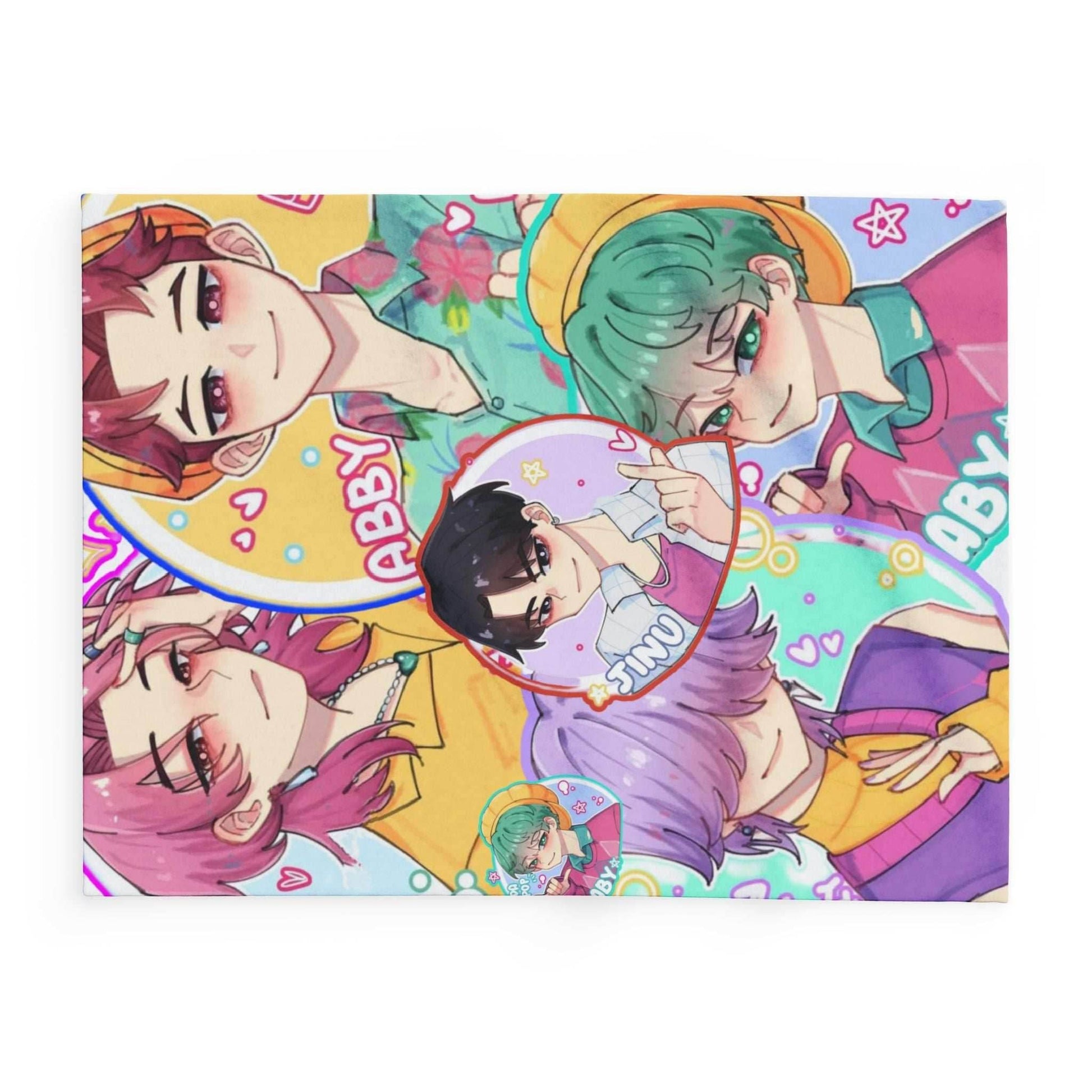 Anime-Inspired kpop boys Fleece Blanket, Cozy Throw Blanket, Personalized Gift, Home Decor, Unique Anime Blanket - 30'' × 40''