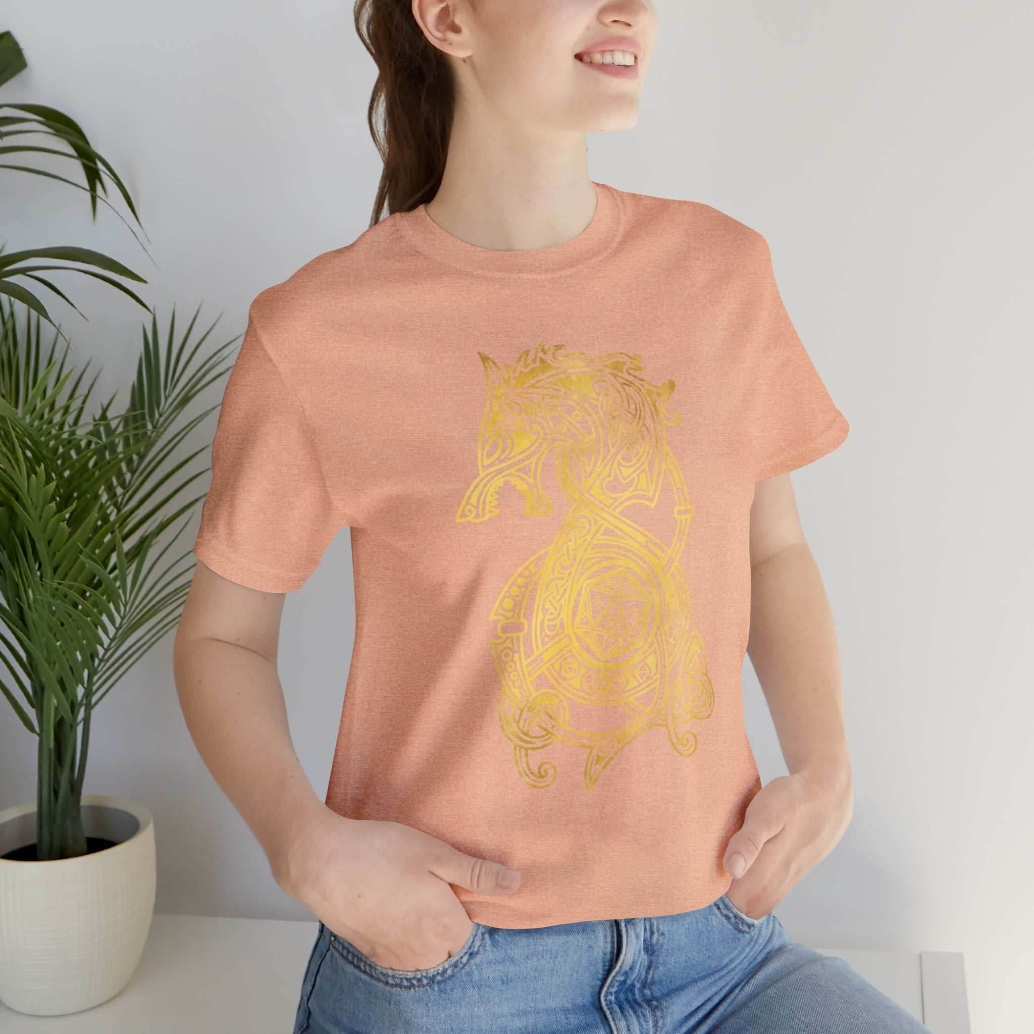 Golden Celtic Dice Dragon Shirt - Army / S