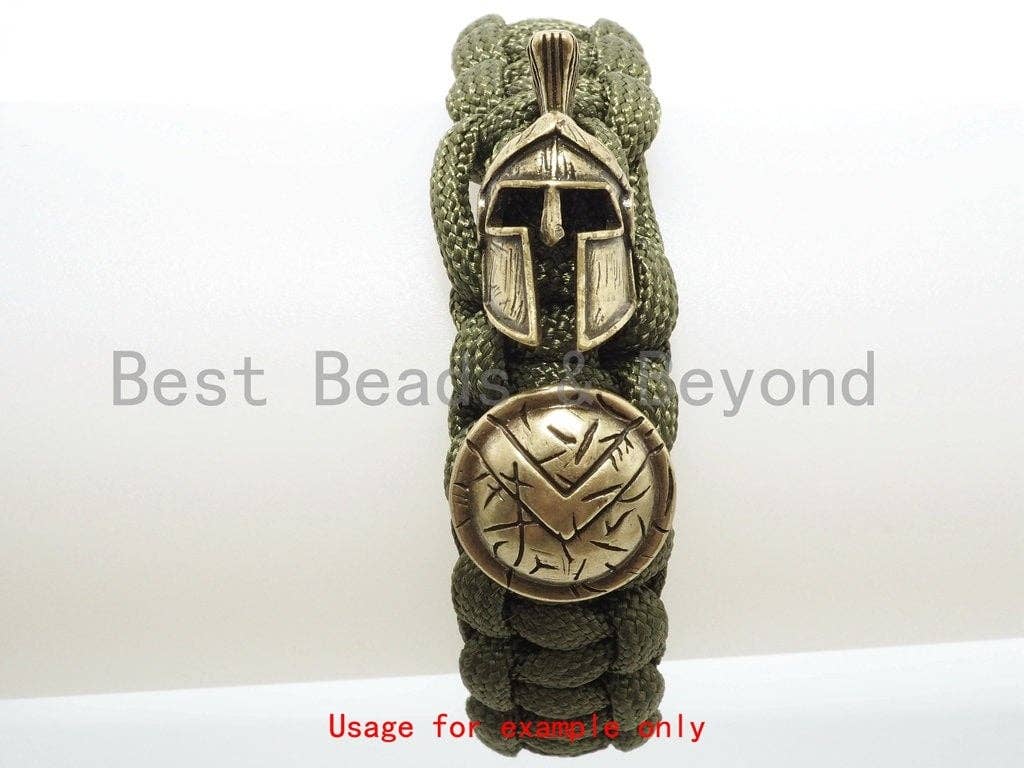 Antique Silver/Gold/Copper Spartan Helmet Bead, For 550 Paracord Survival Bracelet Keychains Making, Men's Bracelet DIY, 12x25mm, sku#Y93