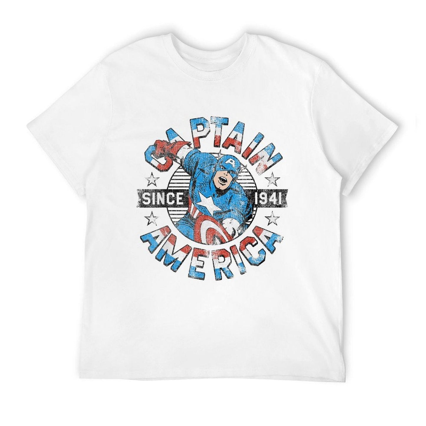 Marvel Avengers Vintage Captain America Comic Hero Since 41  Tagless Design T-Shirt