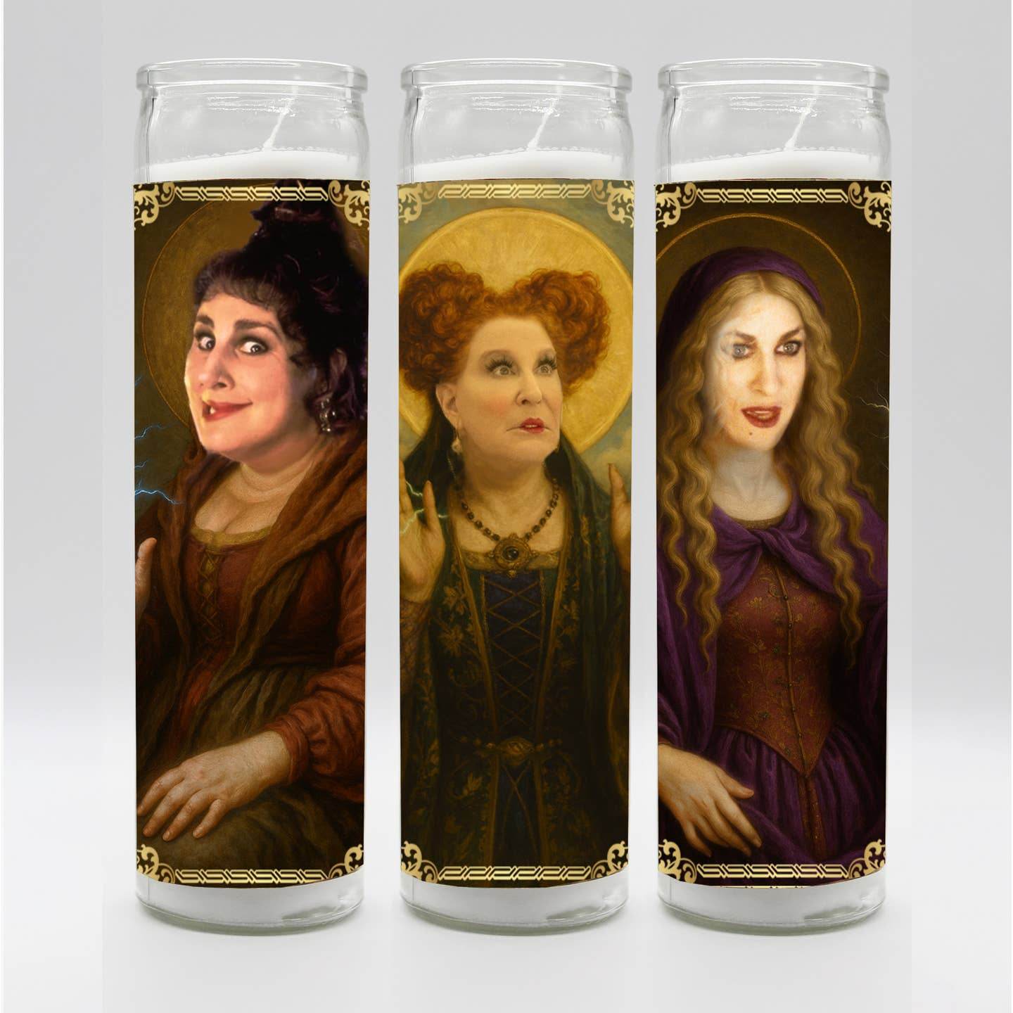 Saint Witchy Sisters Candle Set - White