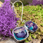 Heathergems Celtic Square Earrings - Purple