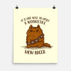 Mew-Bacca - None / White / 12x16