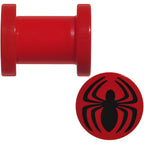 2G Red Acrylic Licensed Spider-Man Logo Screw Fit Plug Set