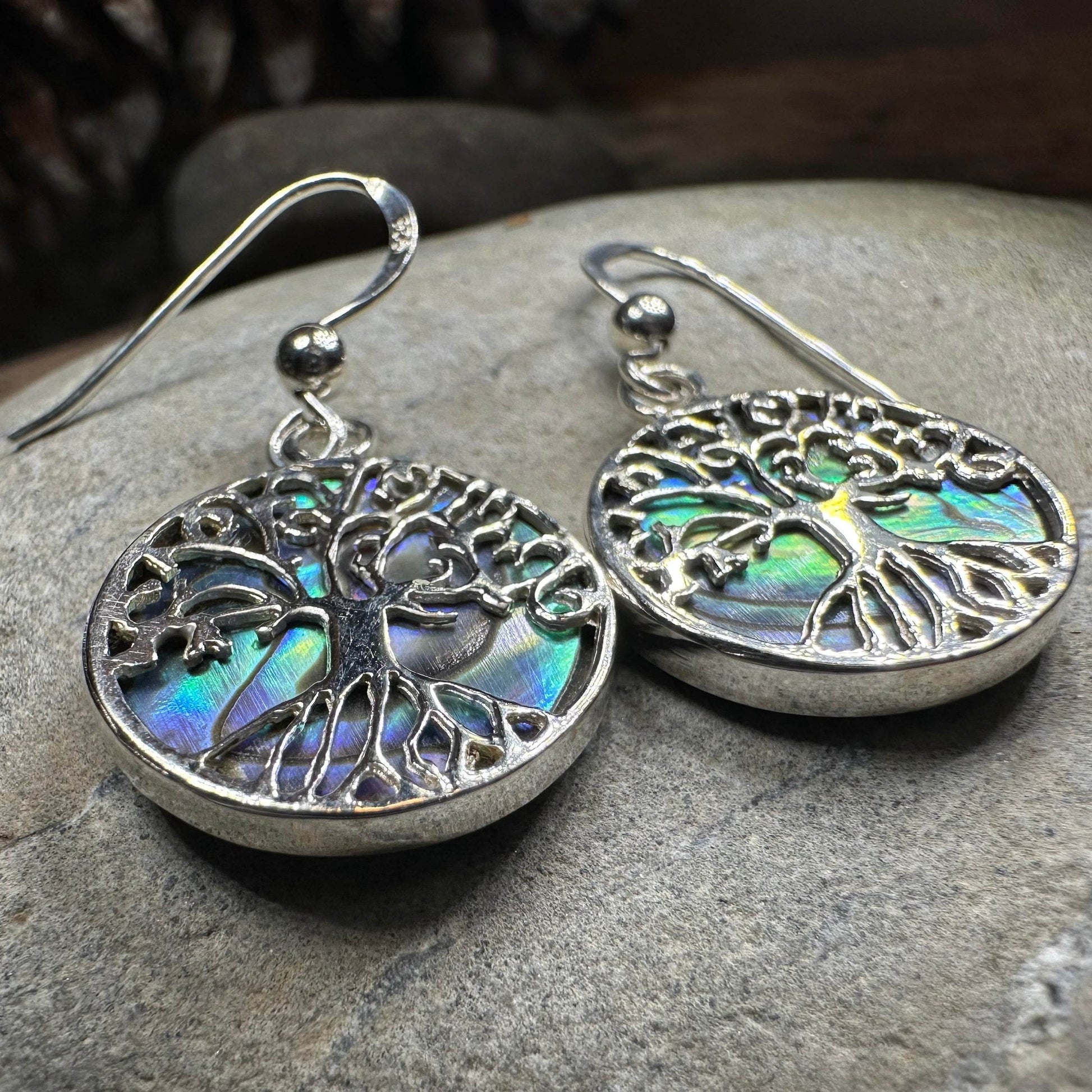 Veronica Tree of Life Earrings - Abalone Shell