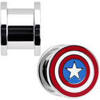 1/2 Stainless Steel Licensed Captain America Screw Fit Plug Set
