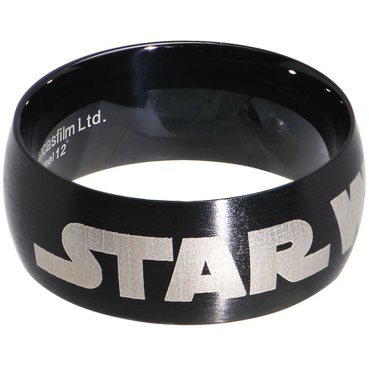 Licensed Black IP Star Wars Logo Ring