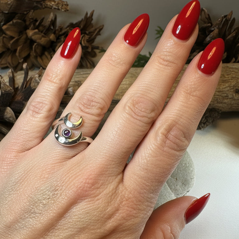 Double Crescent Moon Ring