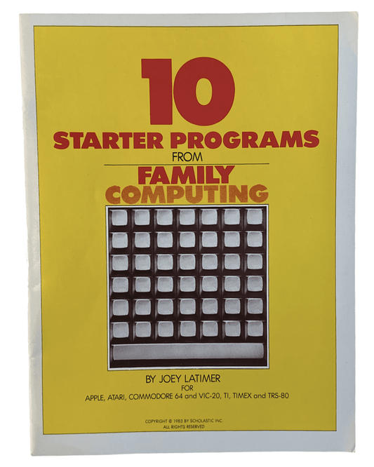 10 Starter Programs from Family Computing for Apple Atari Commodore, VIC-20 - 