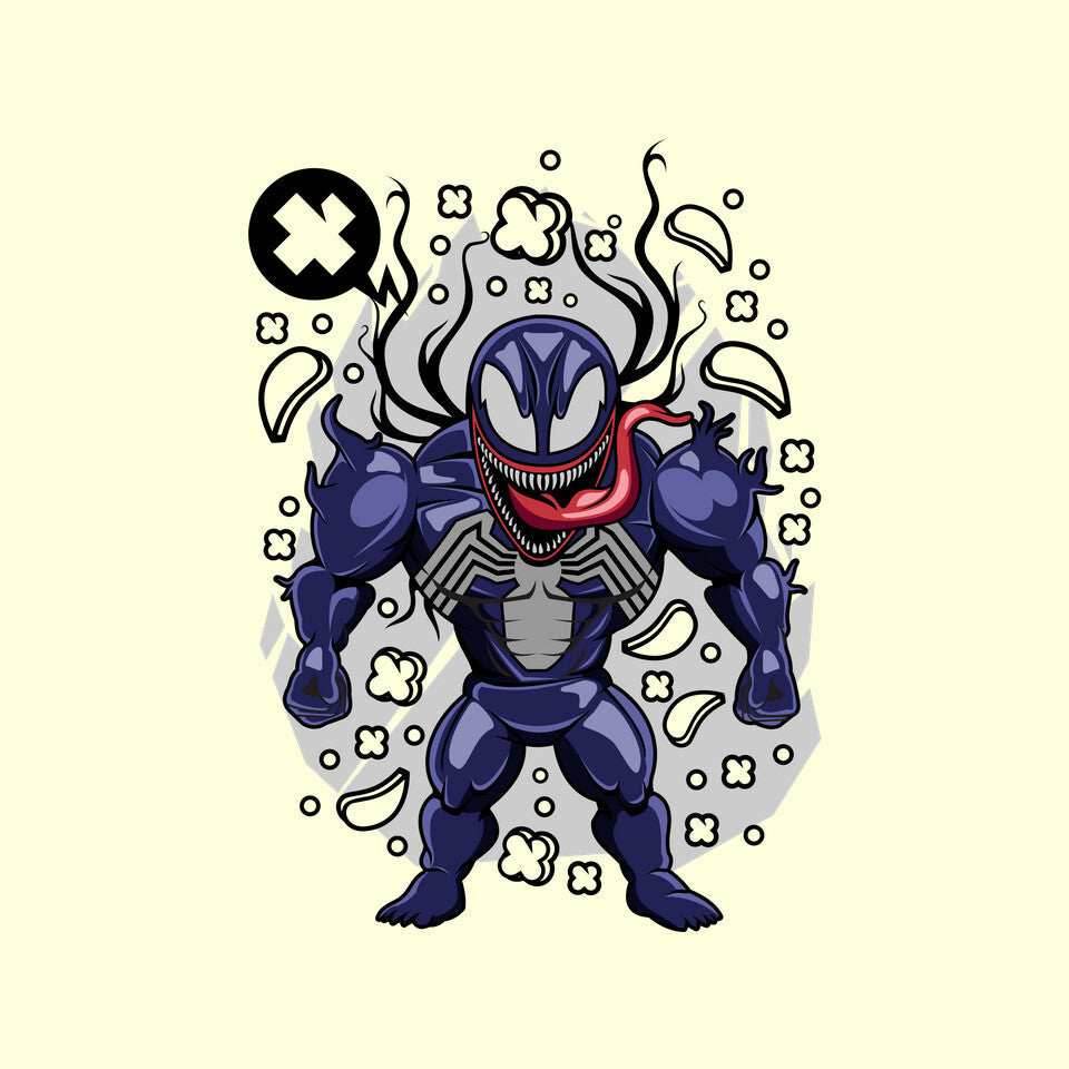 Cartoon Symbiote - None / White / 3x3