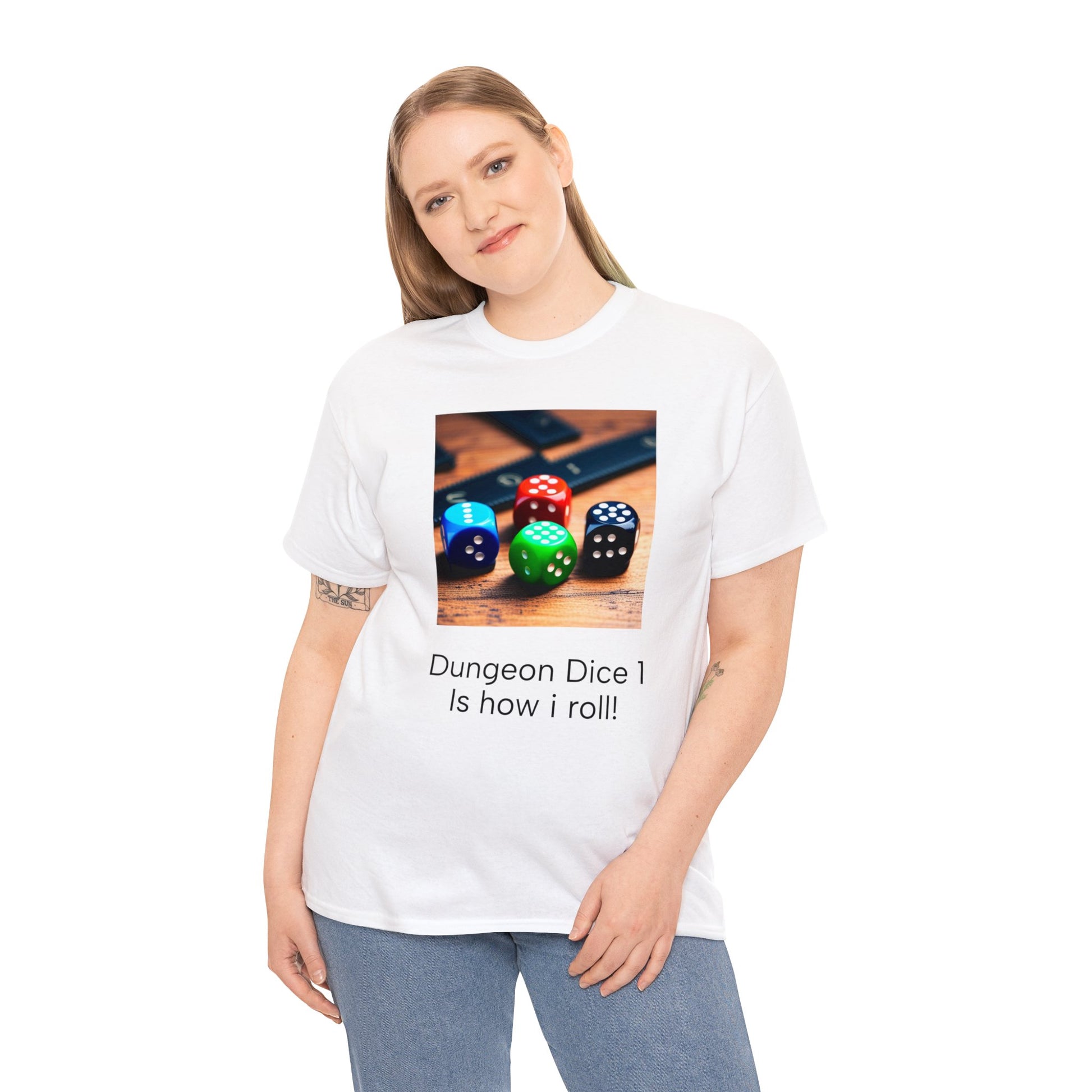 Dungeon Dice 1 logo Unisex Heavy Cotton Tee-DungeonDice1