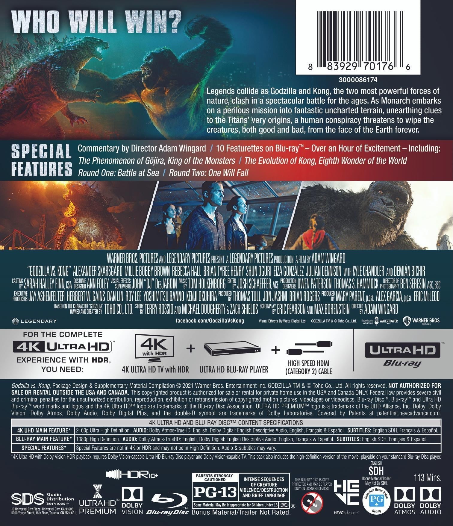 Godzilla vs. Kong - Limited Edition Steelbook (4K Ultra HD + Blu-ray + Digital)