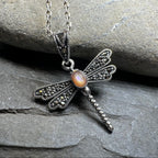 Triple Spiral Dragonfly Necklace