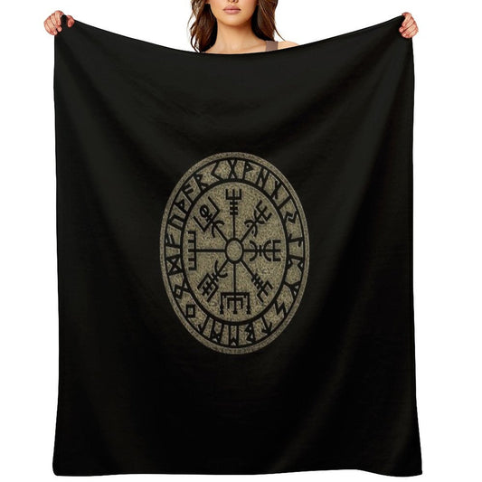 Vegvisir, Viking Compass, Norse, Symbol, Protection, Nordic, Vikings Throw Blanket