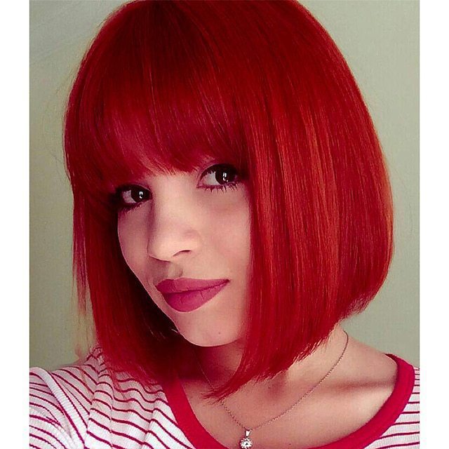 Straight Bangs wig