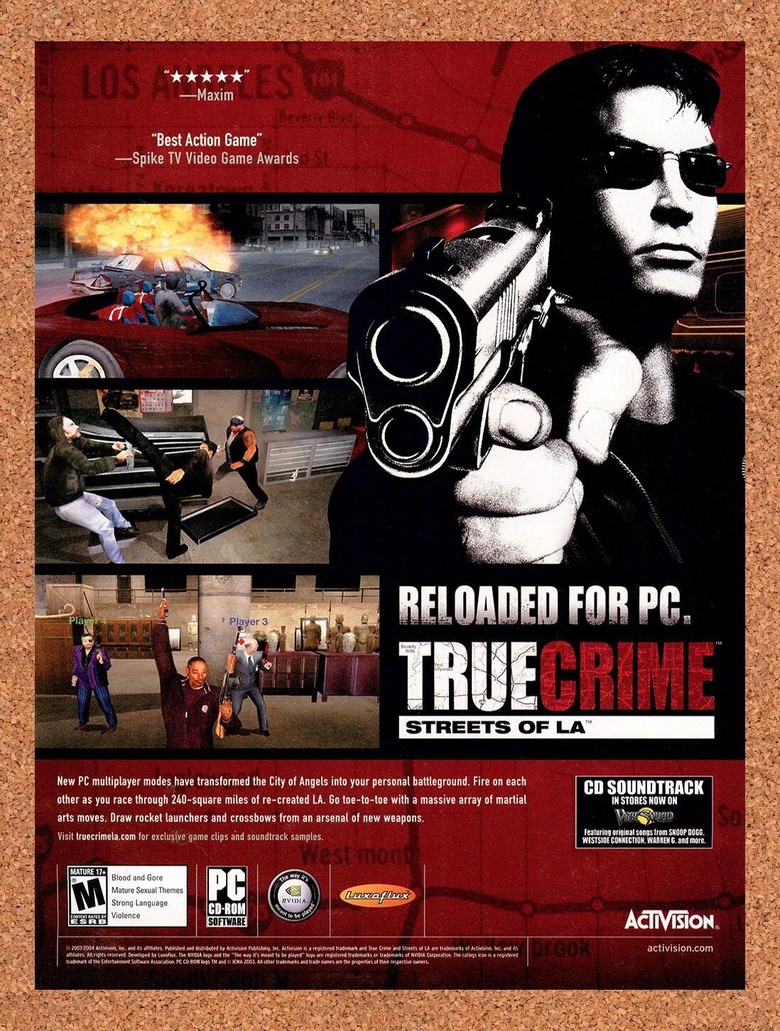 2004 True Crime Streets Of LA Reloaded For PC Original Ad v6